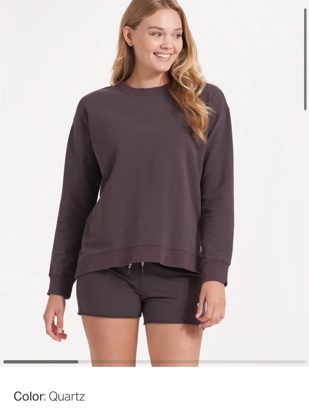 Vuori Oversized Laguna Crew Sweatshirt in Quartz Size Small